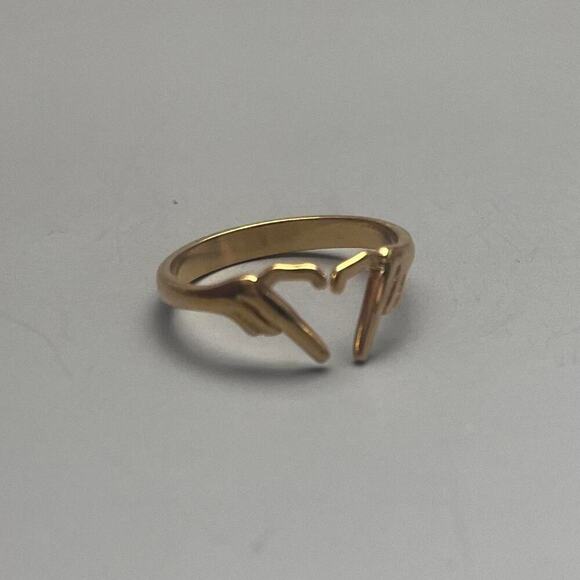y2k 2000s vintage gold hand heart ring - Picture 6 of 6